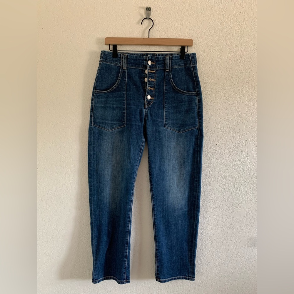 Veronica Beard Women’s Arya High Waist Crop Straight Leg Jeans Size 28/8